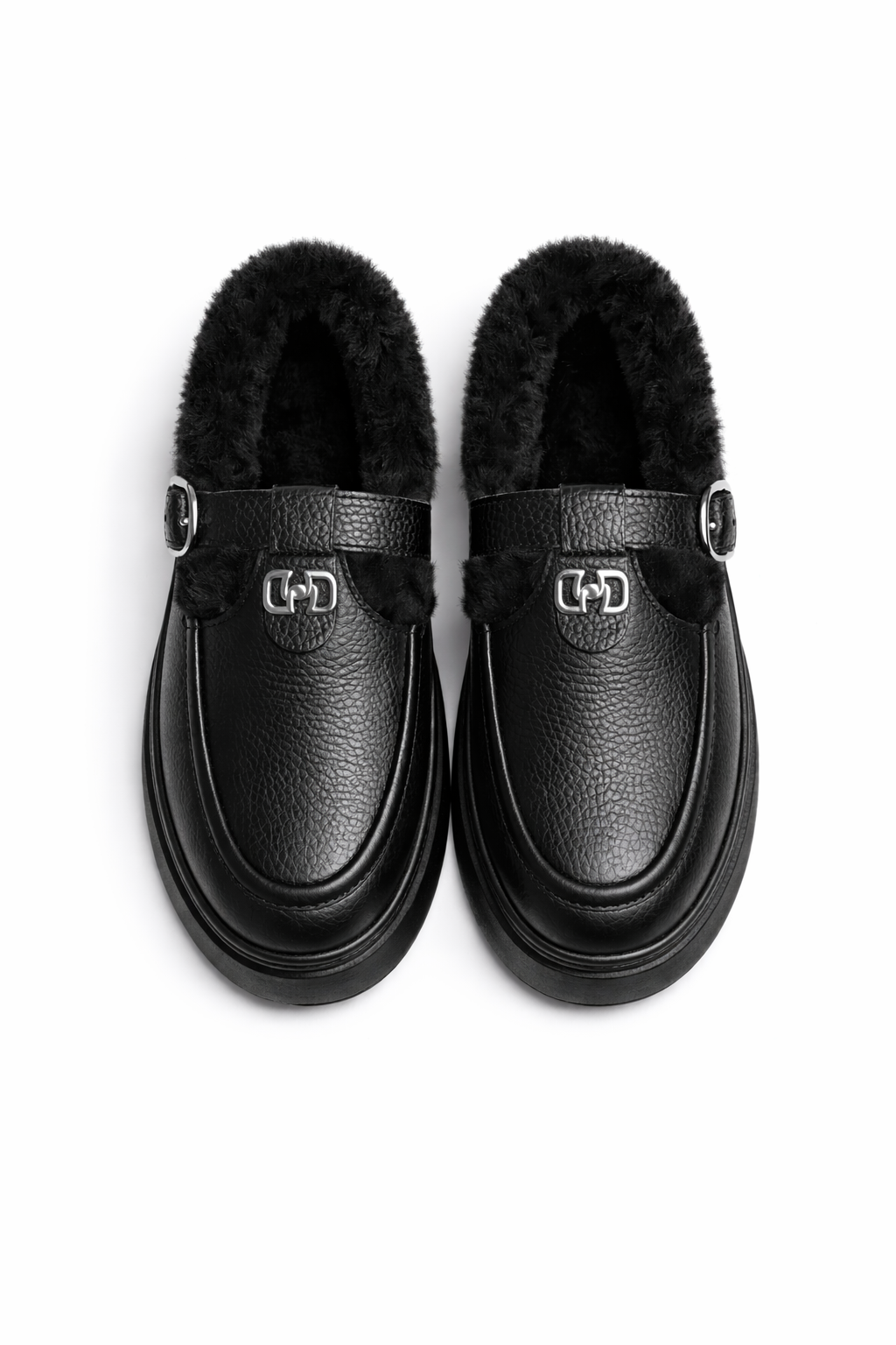 Damskie ocieplane loafersy skórzane