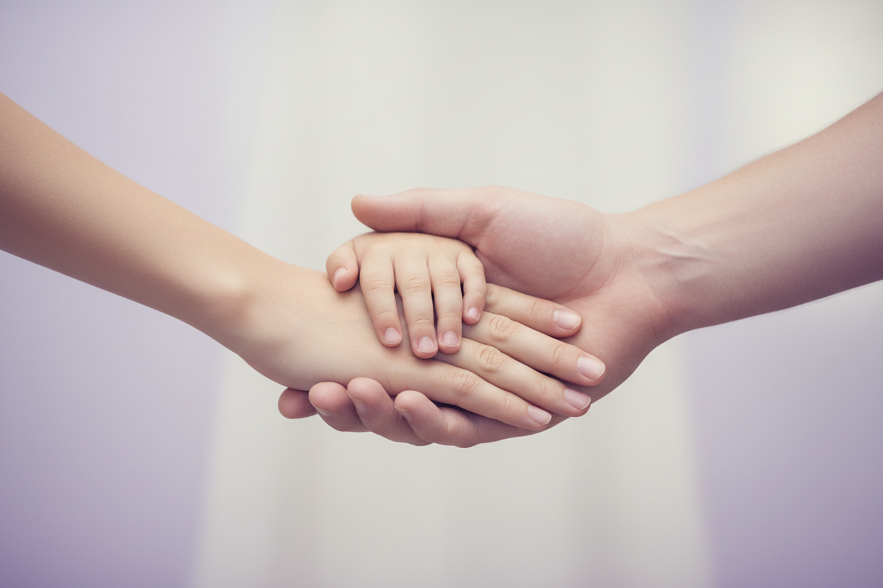 Rodzinna więź - trzy ręce